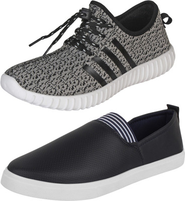 

Aero 02 Pair Combo Canvas Slip On Sneakers For Men(Multicolor, Navy::grey