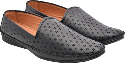 

WalkJump casual shoes, wedding loafers, stylish Party Wear For Men(Black