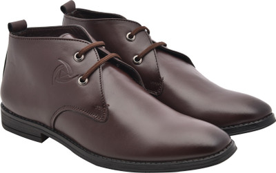 

WalkJump premium range ankle formal, party wear formals, genuine leather Lace Up For Men(Brown