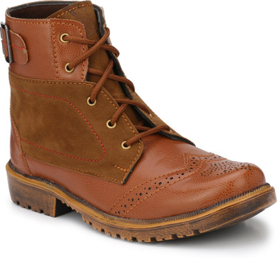 Real Blue Boots For Men(Brown