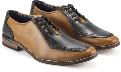 

DeVEE Luminary Twinfold Tan - Black Corporate Casuals For Men(Tan