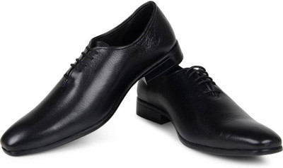 

Tapps Men's Branded Pure Leather Formal Shoes Lace Up For Men(Black