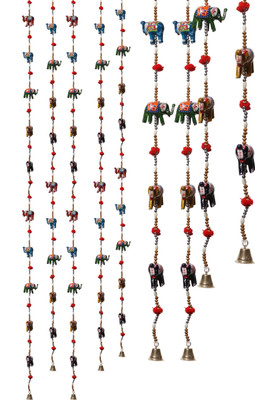 DreamKraft Decorative Elephant Full Door Hangings For Main Door (1.6 M, 20 Elephant) Showpiece - 160 cm(Paper Mache, Multicolor) available at flipkart for Rs.246