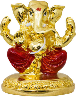 Gods & Gifts Premium Gold Plated Lord Ganesha Statue Showpiece - 5.5 cm(Polyresin, Gold) available at flipkart for Rs.650