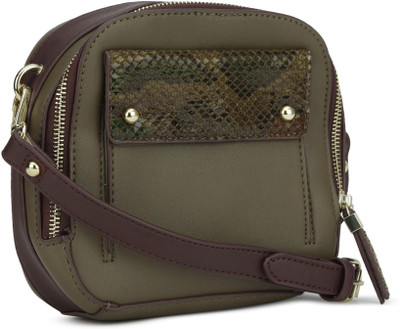 Accessorize Women Casual Khaki PU Sling Bag