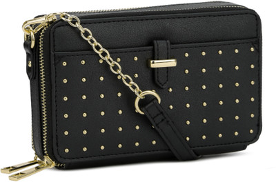 Accessorize Women Casual Black PU Sling Bag