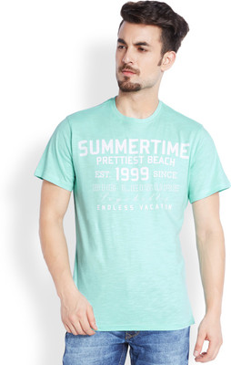 

Parx Printed Men's Round Neck Blue T-Shirt