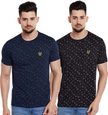 MACK JONNEY Printed Men Round Neck Multicolor T-Shirt
