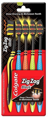 

Colgate ZigZag Black Medium Toothbrush(Pack of 5)