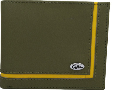 

Gentleman Boys Tan, Yellow Artificial Leather Wallet(5 Card Slots), Army green yellow