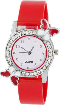 View INDIUM NEW RED PS0477PS red diamond studded attractive butterfly stylish women Watch REDBUTTERFLY Watch  - For Girls Wrist Watches Price Online(INDIUM)
