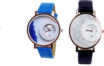 INDIUM PS0166PS NEW BLUE $ BLACK WATCH LATEST CALLECTION MOVABLE DIAMOND ATLANTIC Watch  - For Girls   Watches  (INDIUM)