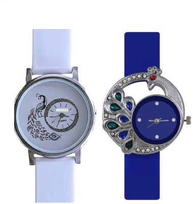 INDIUM PS0447PS NEW WHITE AND BLUE PEACOCK SHAPE AND DE Watch  - For Girls   Watches  (INDIUM)
