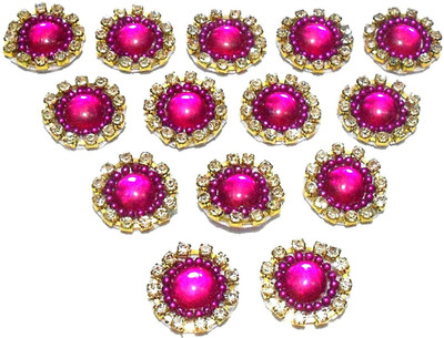 

GOELX Patches Colorful Round Shape Handmade Appliques Rhinestone Embellishments For Decoration,Crafts Ideas, Jewelery Making, Easy to Use Pack of 50 - Pink