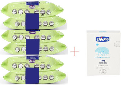 

Chicco Wipes 72 pieces compo bag 3 nos and baby soap(NA)