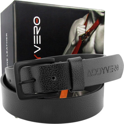 

Addyvero Men Formal Black Genuine Leather Belt, Shin black