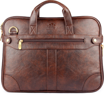 

The Clownfish Royal Synthetic Leather Laptop Briefcase Medium Briefcase - For Men & Women(Dark Brown)