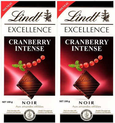 

Lindt Excellence Cranberry Intense Chocolate Bar 100 Grams - (Pack of 2) Bars(Pack of 2, 100 g)
