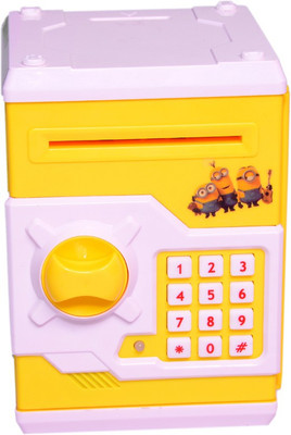 Kapsons Money Safe For Kids with Smart Electronic Lock Coin Bank(Yellow)
