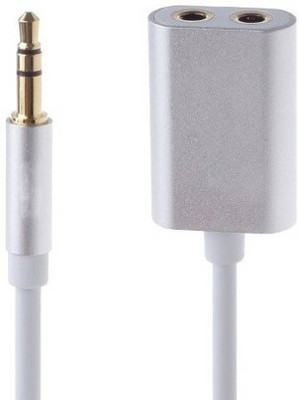 

Freya Metal 3.5mm Jack Audio Sharing Cable Support Earphone + Microphone Function 2 in 1 Cable Headphone Adapter(MP3 Player, Computer, Mobile,tablet, Silver)