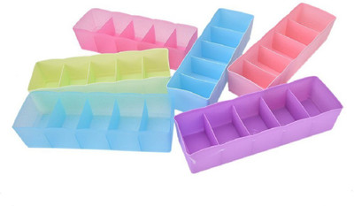

ShopAis 5 Compartments Plastic Socks Stand(Multicolor)