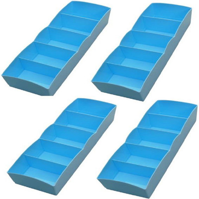 

ShopAis 5 Compartments Plastic Drawer Divider(Blue)