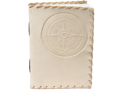 

Anshika International A5 Diary(leather engraved off white diary, off white)
