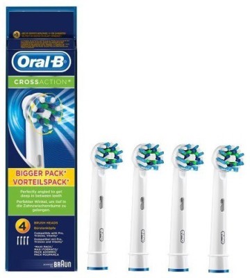 Oral-B CrossAction Replacement Heads - Pack of 4 Electric Toothbrush(Multicolor)