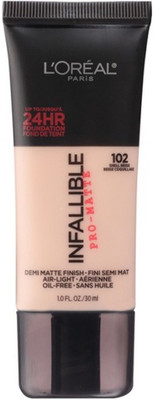 

L'Oreal Infallible Pro - Matte Liquid Foundation(102 Shell Beige, 30 ml)