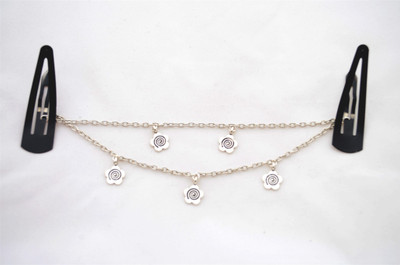 

Pretty Ponytails Simple Flower Silver Headchain | Boho Jewellery | Silver Hair Chain | Hair Jewellery | Party hair accessory | Silver Hair Clip Hair Chain(Silver)