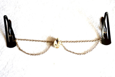 

Pretty Ponytails Kundan Tikka Silver Headchain Matha Patti | Boho Jewellery | Silver Hair Chain | Silver Hair Clip | Wedding hair jewellery Hair Chain(Silver)