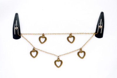 

Pretty Ponytails Textured Heart Gold Headchain| | Boho Jewellery | Gold Hair Chain | Hair Jewellery | Party accessory | Gold Hair Clip Hair Chain(Gold)