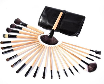

ShopyBucket Brand New 24 pcs Pro Kabuki Makeup Brush Set - Cosmetic Foundation Face Powder Blush Brush Kit - Make Up Brushes Makeup Brush Case Black