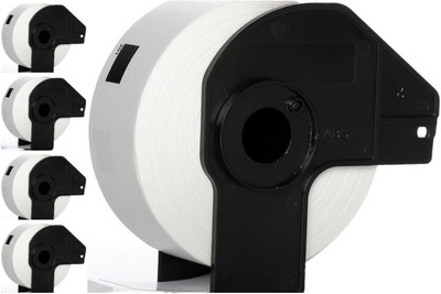 

Dubaria DK11201 White Paper With Spool Holder (29MM X 90MM) 400 Die Cut Labels For Use In Brother QL-570, QL-580N, QL-700, QL-720NW Printers Pack Of 5 Single Color Ink Toner(Black)