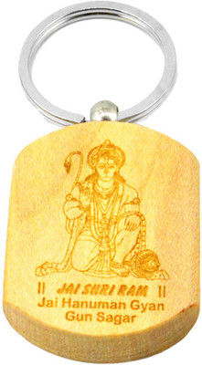 

Faynci Bajarang Bali Engraved Handcrafted Wooden Key Chain Key Chain
