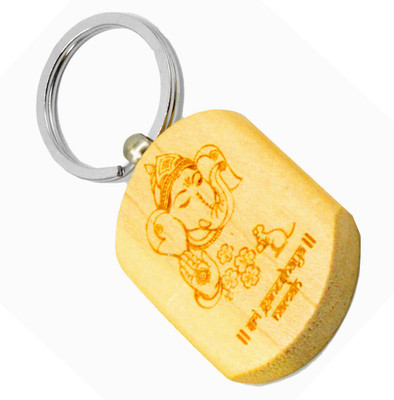 

Faynci Lord Shree Ganesh Wooden Key Chain Key Chain