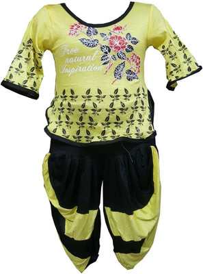 Sahara Girls Party(Festive) Top Dhoti Pant(Yellow) available at flipkart for Rs.195