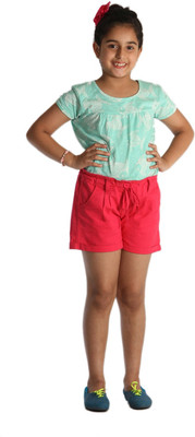 

Paul & doll Short For Girls Party Solid Cotton Lycra Blend(Pink, Pack of 1, Hot pink