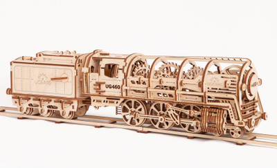 

Ugears Steam Engine with Tender(Beige)
