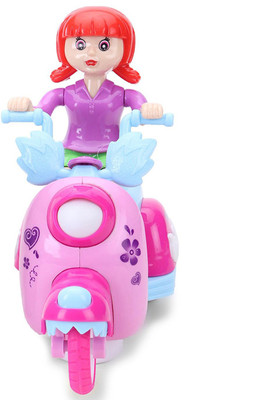

TamBoora Battery Operated Bump and Go Doll Motorcycle with Flashing Light and Sounds Effects multi colours best gift option(Multicolor)
