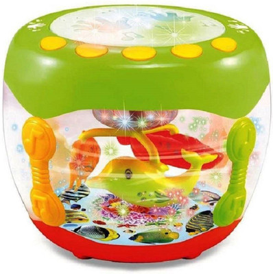 

Z A Enterprises Aquarium Shaped Flash Drum Rotating 3D Lights & Fishes with Music, Songs and Learn English (Multicolor)(Multicolor)