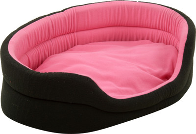 

PETSHUB PetsHub's Elite Super Soft Pink-Black Reversible DOG & CAT bed (Export Quality)-Small S Pet Bed(Pink, Black)