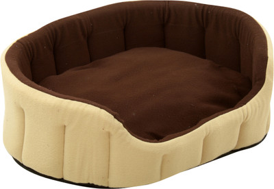 

PETSHUB PetsHub's Elite Super Soft Brown-Beige Reversible DOG & CAT bed (Export Quality)-Small S Pet Bed(Brown, Beige)