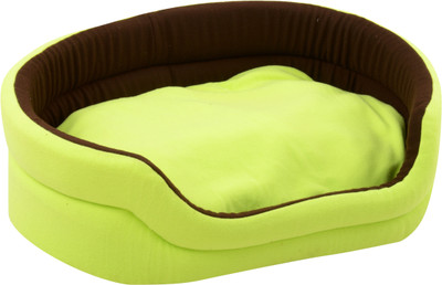 

PETSHUB PetsHub's Elite Super Soft Fluorescent Green & Brown Reversible DOG & CAT bed (Export Quality)-Small S Pet Bed(Green, Brown)