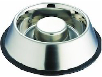 

Pets Empire Extra Heavy Stainless Steel Non Tip - Anti Skid Health Care Slow Feeding Dish (600 ML) Round Stainless Steel Pet Bowl(600 ml Silver)