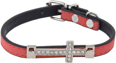 

SRI Designer Embellishment Adjustable Collar for Puppy/Cat Dog Harness & Leash(, Orange