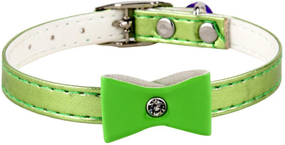 

SRI Designer Adjustable Bow Design Collar for Puppy/Cat Dog Harness & Leash(, Green
