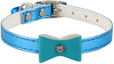 

SRI Designer Adjustable Bow Design Collar for Puppy/Cat Dog Harness & Leash(, Blue
