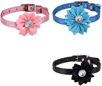 

SRI Designer Adjustable Flower Collar for Puppy/Cat Dog Harness & Leash(, Multicolor