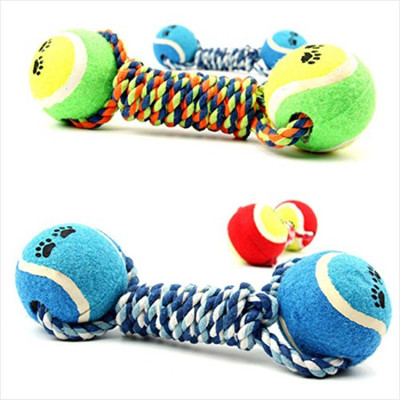 

Smartcraft Dumbbell Rope Tennis Pet Chew Toy Puppy Dog Clean Teeth Training Tool Cotton Tug Toy For Dog